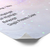 Poster Salon de Parties scintillant en marbre bleu Tarifs (Coin)