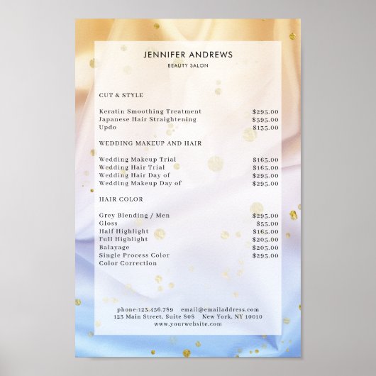 Poster Salon de Parties scintillant moderne, beige Liste  (Devant)