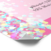 Poster Salon de Parties scintillant moderne en argent ros (Coin)