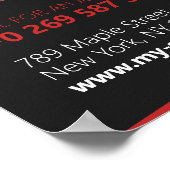 Poster Salon des cheveux noirs et rouges, Coiffeur (Coin)