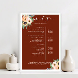 Poster Salon Floral Elegant Greenery Rouge