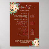 Poster Salon Floral Elegant Greenery Rouge (Devant)