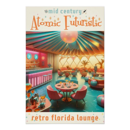 Poster Salon Floridien Rétro Futuriste Atomique (Devant)