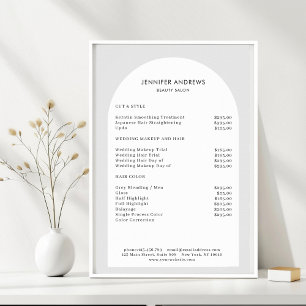 Poster Salon minimaliste moderne Gris Arc Liste des prix