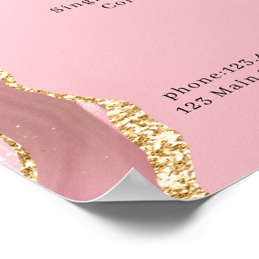 Poster Salon moderne de Parties scintillant en or rose Pr (Coin)