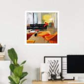 Poster Salon Moderne Du Milieu Du Siècle (Bureau à domicile)