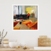 Poster Salon Moderne Du Milieu Du Siècle (Cuisine)