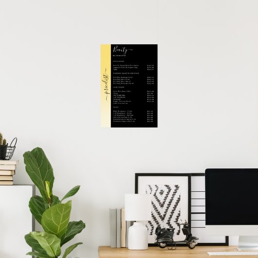 Poster Salon Ombre, Beige, Jaune et Noir (Bureau à domicile)