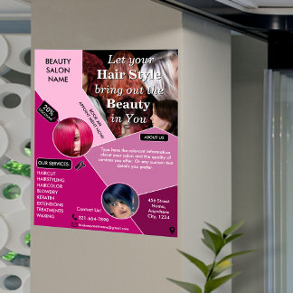 Poster Salon professionnel des cheveux Services Ajouter P