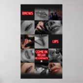 Poster Salon Spa Brows Lips Venir Revigorer (Devant)