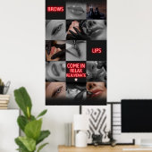 Poster Salon Spa Brows Lips Venir Revigorer (Bureau à domicile)
