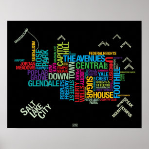 Poster Salt Lake City Quartiers : Palette de Marmalade