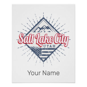 Poster Salt Lake City Utah United States Mountains USA