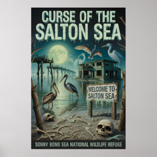 Poster Salton Sea Refuge de faune désertique hanté gothiq