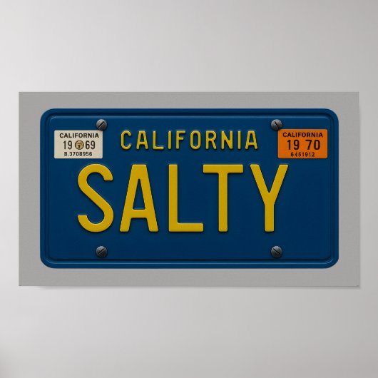 Poster Salty - Retro 1969 California License Plate Art (Devant)