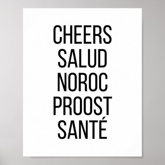Poster Salud Noroc Proost Sante (Devant)