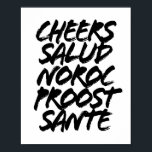 Poster Salud Noroc Proost Sante Grunge Casquettes<br><div class="desc">Salud Noroc Proost Sante Grunge Casquettes</div>