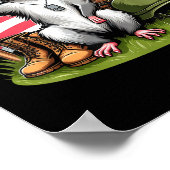 Poster Saluer Possum American Usa Flag Memorial Day 4th O (Coin)