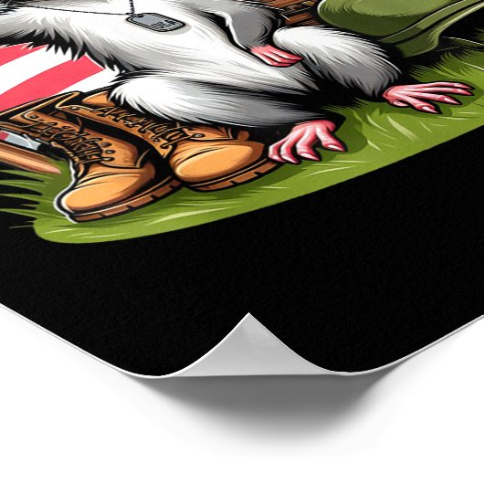 Poster Saluer Possum American Usa Flag Memorial Day 4th O (Coin)