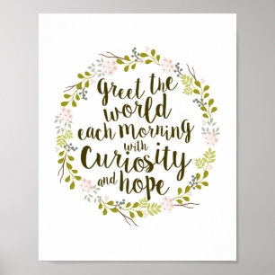 Poster Saluez le monde avec Curiosity & Hope Cote
