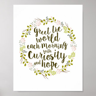 Poster Saluez le monde avec Curiosity & Hope Cote