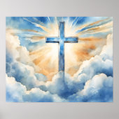 Poster Salut, Croix dans les Nuages, (Devant)