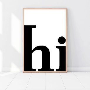 Poster Salut, Cute Chic Minimaliste, Noir et Blanc Modern