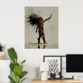 Poster Salut Du Guerrier Aztèque Au Soleil (Bureau à domicile)