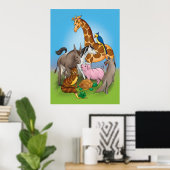 Poster Salut mes amis ! -Affiche (Bureau à domicile)