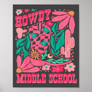 Poster Salut Western Girl Country Rodeo Nk école interméd