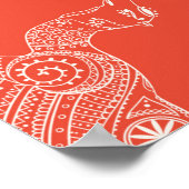 Poster Salutation Belle carte avec chameau. Cadre de l'an (Coin)