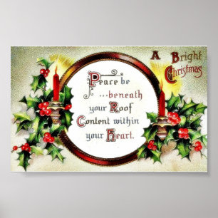 Poster Salutation de Noël avec des voeux écrits dans un m