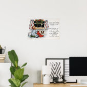 Poster Salutation de NoëlChien creuser dans l'encombremen (Bureau à domicile)