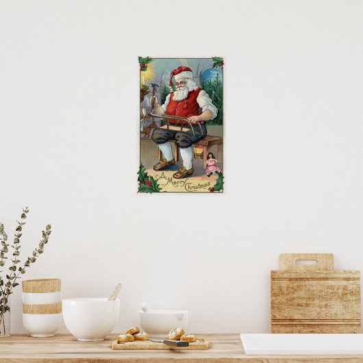 Poster Salutation de NoëlÉdifice de Santa (Cuisine)