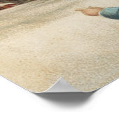 Poster Salutation de NoëlSanta Parler avec un garçon (Coin)