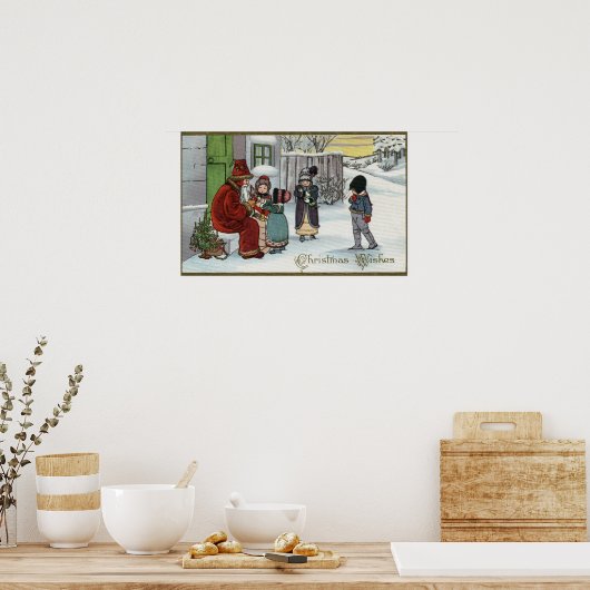 Poster Salutation de NoëlSiège du Père Noël (Cuisine)