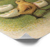 Poster Salutation de PâquesPetites filles tenant des oeuf (Coin)