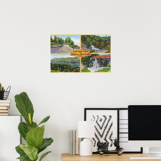 Poster Salutation depuis avec vues Pittoresques (Bureau à domicile)