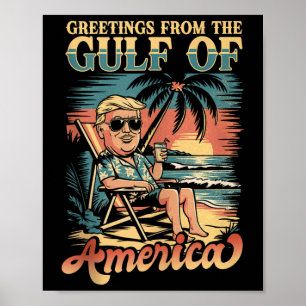 Poster Salutation Drôle De Trump De La Part Du Golfe Patr