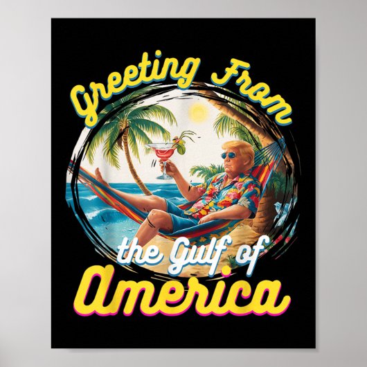 Poster Salutation Du Golfe Des États-Unis Trump (Devant)