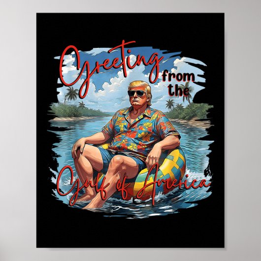Poster Salutation Du Golfe Des États-Unis Trump (Devant)