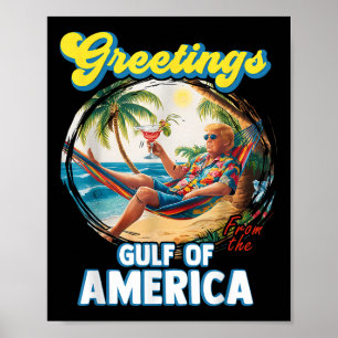 Poster Salutation Du Golfe Des États-Unis Trump