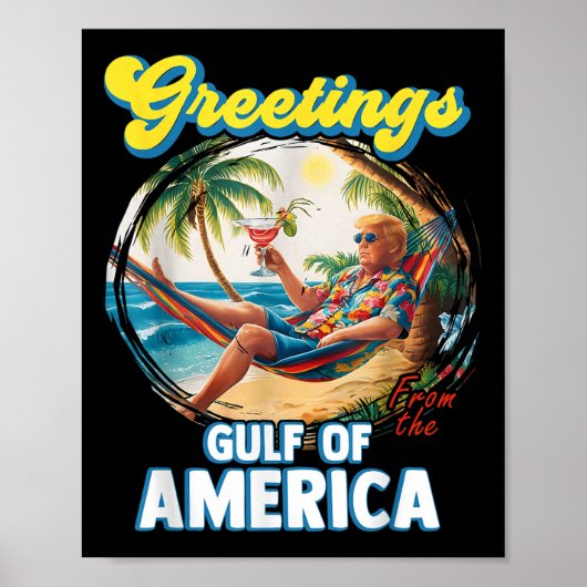 Poster Salutation Du Golfe Des États-Unis Trump (Devant)