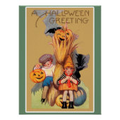 Poster Salutation Halloween vintage (Devant)