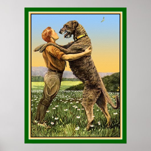 Poster "Salutation irlandaise de Wolfhound" (Devant)