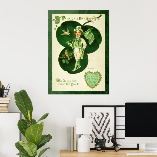 Poster Salutation vintage St Patrick (Bureau à domicile)
