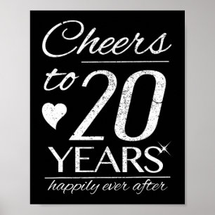 Poster Salutations à 20 ans mariés Couples 20e Mariage An
