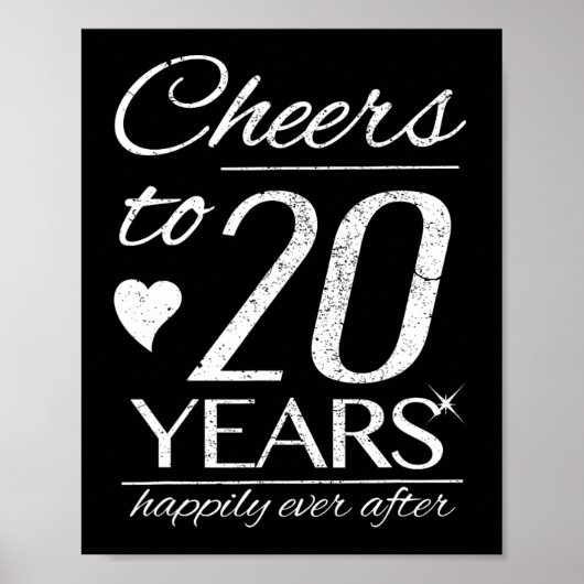 Poster Salutations à 20 ans mariés Couples 20e Mariage An (Devant)