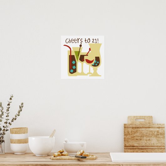 Poster Salutations à 21 anniversaire (Cuisine)