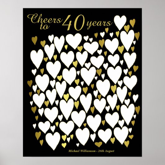 Poster Salutations à 40 ans - 40e anniversaire (Devant)
